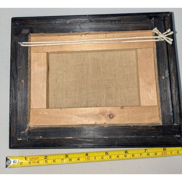 Set Of 4 Hand-Painted Mount Fuji Seasonal Scenes in Black & Gold Wooden Frames - Picture 4 of 16